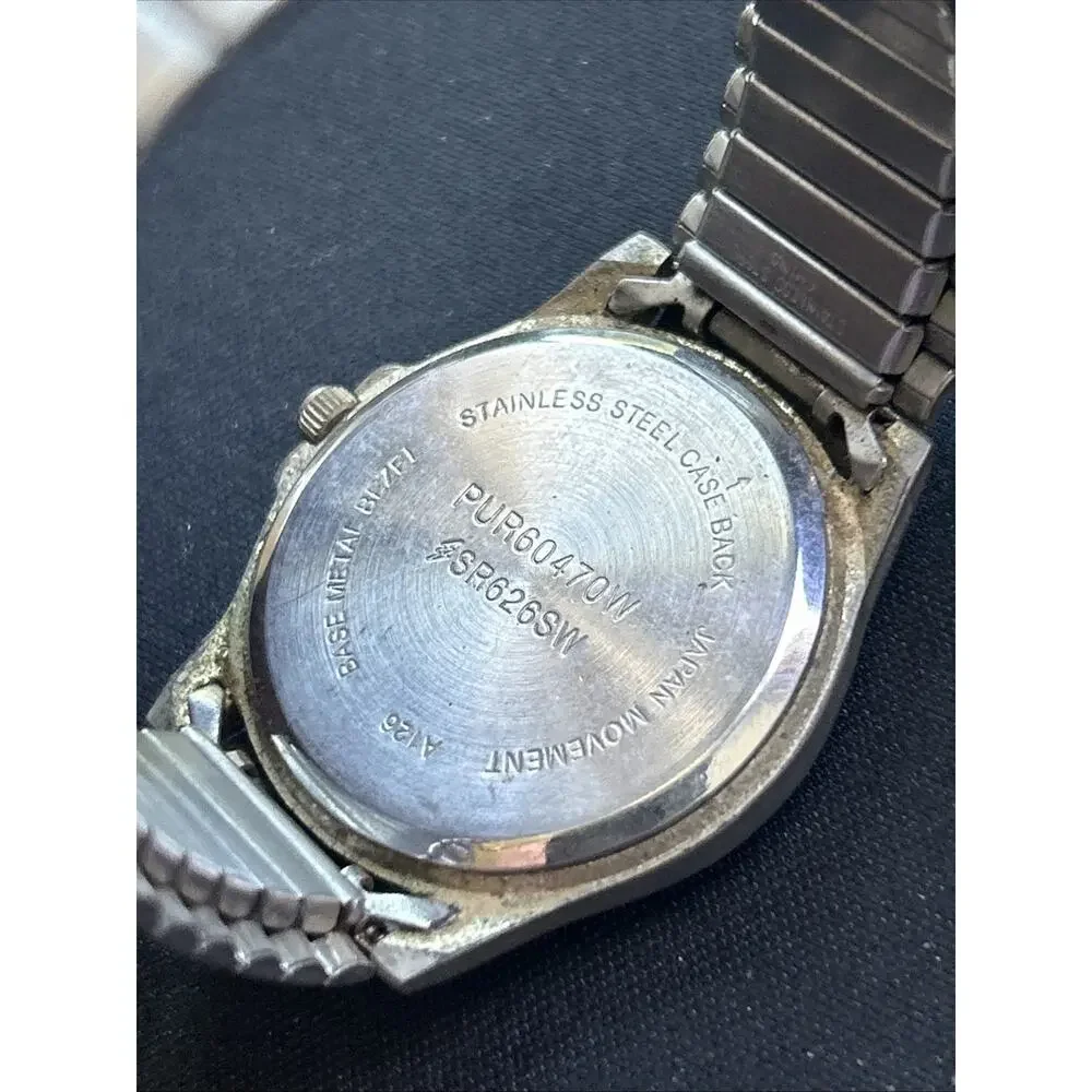 Silver Tone Stretch Band Quartz Watch